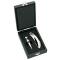 Wine Opener & Stopper Set in Black Box